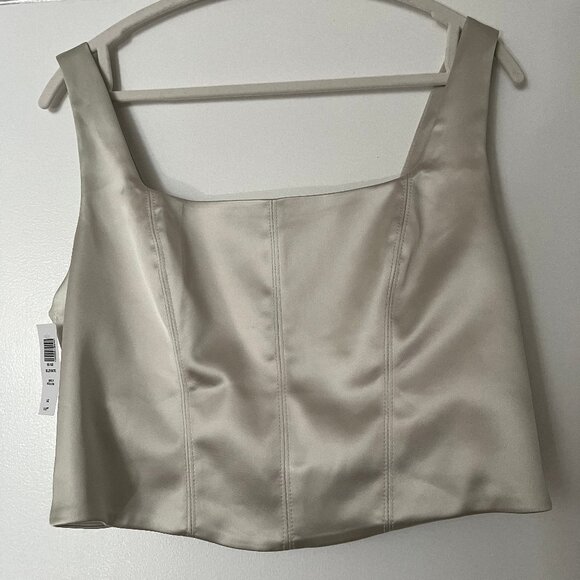 Aritzia Ten by Babaton (L) ELEVATE Square-neck Bustier Silver Princess Top - Picture 5 of 7